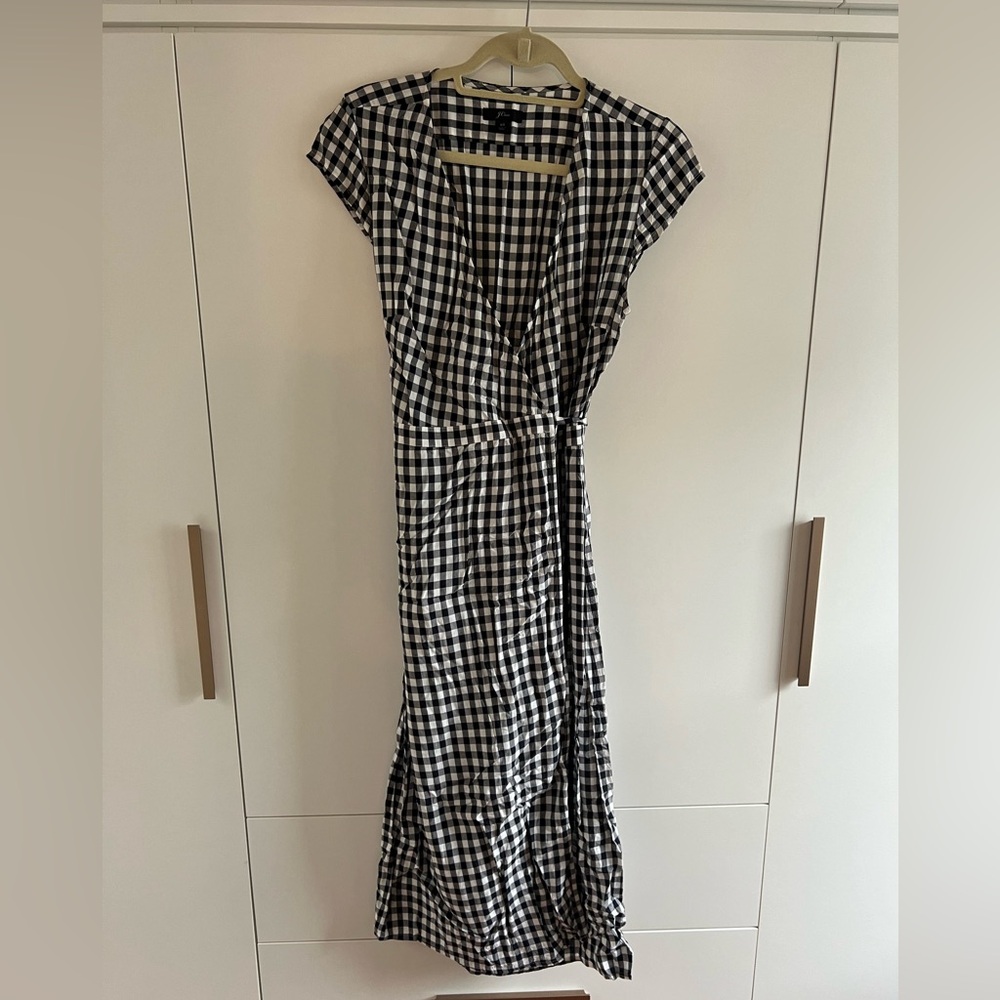 Jcrew gingham wrap dress